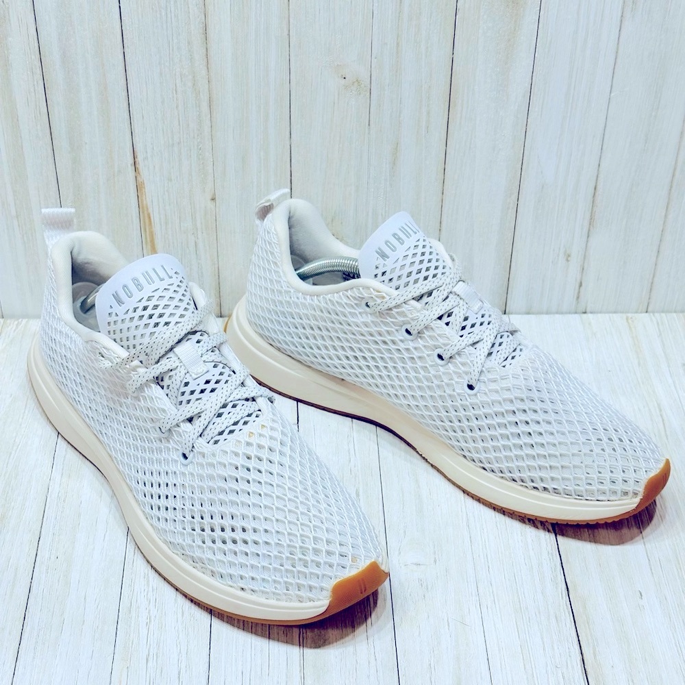 Nobull White Mesh Runners Shoes With Gum Soles Mens Size 11